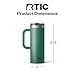RTIC 20oz Road Trip Travel Mug with Lid and Handle, Insulated, Stainless Steel, Metal, Double Wall Vacuum-Insulation, Ceramic Lined, Portable Coffee, Tea Cup for Hot and Cold Drink, Pine Tree