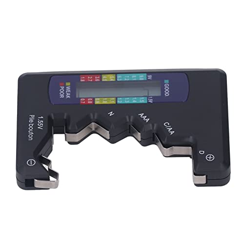 Haofy Probador de Batería Digital ABS Eficiente Medición de 1,5 V 9 V para Pilas de Botón AA AAA C D 9 Comprobador de Pilas de Botón Portátil y Compacto para una Cómoda Prueba de Voltaje de Batería
