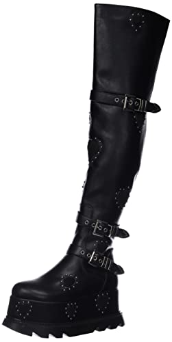 LAMODA Damen Sonnet Over the Knee Boot, Black Black Heart, 40 EU