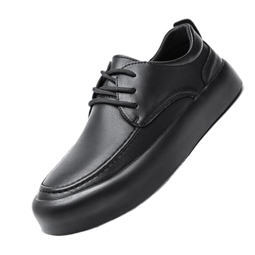 Men’s Leather Oxfords Dress Shoes, Lace-up Classic Formal Oxfords Leather Dress Shoes for Business Wedding