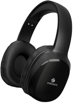 ZEBRONICS Zeb-Thunder PRO On-Ear Wireless Headphone Up to 60 Hours Playback, Wired Mode, USB-C Type Charging(Black)