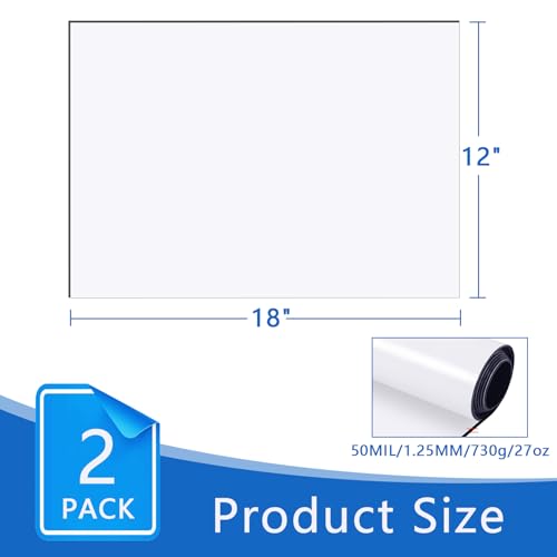 Image of 2 Pack Blank Car Magnets, 12 inch x 18 inch Custom Car Magnet Signs for Vehicle, Flexible Magnetic Bumper Sticker Sheet for Car to Advertise Business and Personalized Decal, Prevent Scratches Dents