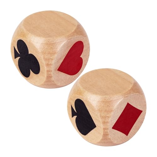 DOUDINGMAO Lot de 2 dés de rechange en bois pour les amateurs de jeux de cartes