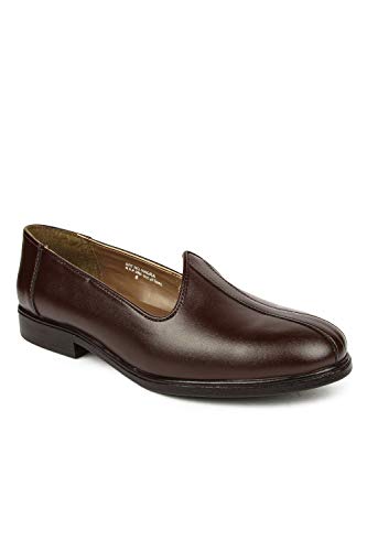 Image of Liberty Fortune NAGRA Non Lacing Loafers for Men - Black & Brown - Synthetic Leather Slip-On with Cushioned Footbed - Stylish Office & Wedding Footwear - Comfortable and Lightweight