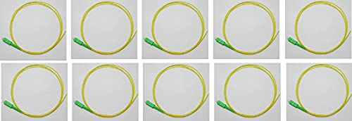 Ultra Spec Cables SC/APC Singlemode 9/125 Simplex Pigtail Fibra Óptica 1M - 0.9 mil - Paquete de 10