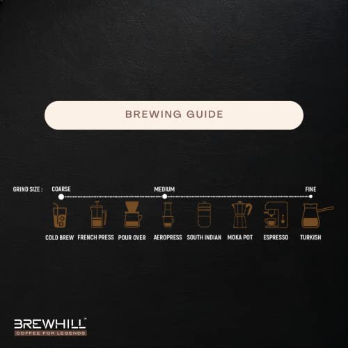 Image of Brewhill Coffee | Medium-Dark Roast (Whole Bean) | Made with 100% Specialty Grade Arabica Coffee Beans, Bag (500)