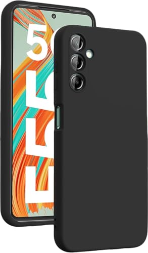 DIZORO Microfiber Candy Case Compatible with Samsung F55 5G Smooth Touch Cushion Liquid Soft Silicone Gel Rubber Phone Cases Non-Slip Full Body Protective Shockproof Back Cover (Black)- Best and cheap mobile covers in India