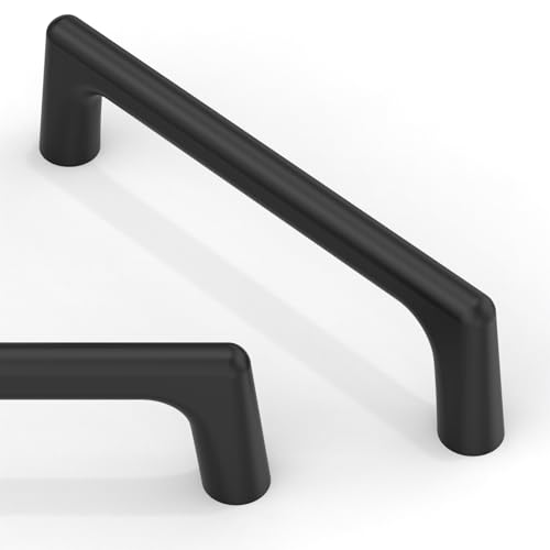 Asimerdeco 10 Pack Matte Black Cabinet Pulls 4 Inch(102mm) Kitchen Cabinet Handles Solid Zinc Alloy Cabinet Hardware Drawer Pulls