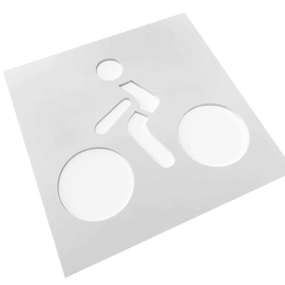 Signaletique.biz Pochoir Piste Cyclable en PVC 5 mm pour Marquage au Sol, 300 x 300 mm avec Pictogramme Vélo 260 x 221 mm
