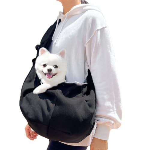 1 Stück Tragetasche hund hundetragetasche bis 15 kg Hundetragetasche Hundetragetasche Tragetuch hund Hundetragetasche bis 10kg-15kg Hundetragetuch (Schwarz)