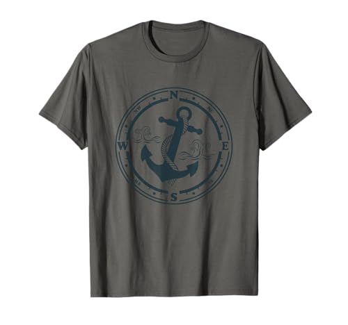 Kompass Anker maritimes Design mit Kompass Kapitän Seemann T-Shirt