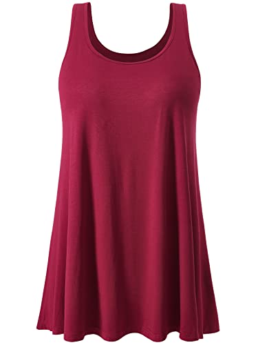 Image of Air Curvey Tank Tops for Women Build in Bra Casual Flowy Tank Pleated Loose Fit S-XXXXL