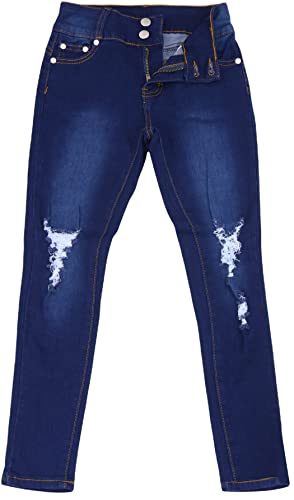 Image of ToBeInStyle Girl's Denim Easy Styling Classic Timeless Everyday Jeans Zip-Up Closure