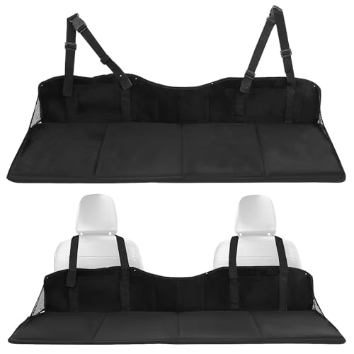 NUOBESTY Matelas de voiture pour Banquette Arrière Coussin D’Extension en Flanelle Noire Matelas Épais Non Gonflable Fond Antidérapant Housse Lavable...