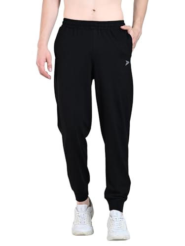 Image of FITINC Soft Cotton Joggers for Men | Regular Fit Summer Jogger for Gym, Running, Walking, Training with Zipper Pockets & Cuffed Ankles for Casual Outings