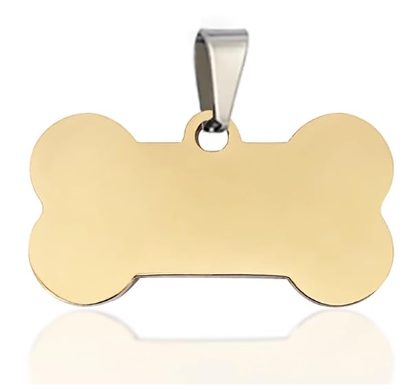 Medaglietta identificativa vuota in acciaio al titanio, ciondolo per animali domestici, con foro esterno, diversi colori e dimensioni (50 x 28 mm, 40 x 21 mm), 20 pezzi per set, incisione