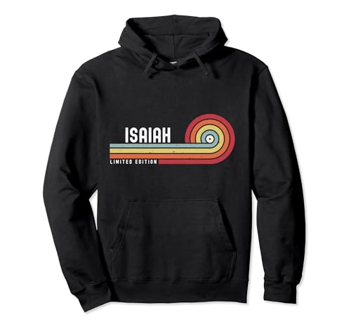 I Love Isaiah Personalizado Retro Sunset Primer Nombre Sudadera con Capucha