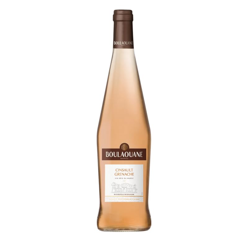 Vin rosé BOULAOUANE 75cl - Bouteille de vin personnalisée avec Texte & Image [ Etiquette bouteille personnalisable ] (1 bouteille)