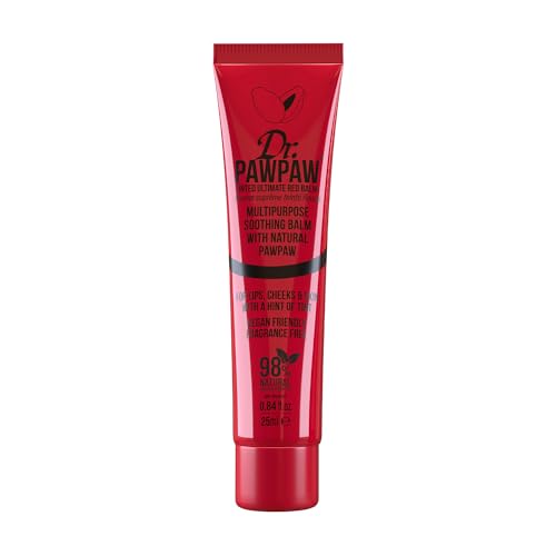 Image of Dr, PawPaw Multipurpose Soothing Tinted Balm - Lip Balm for Lips, Cheeks, Eyes - Tinted Lip Balm - Lip Moisturizer with Pawpaw - Ultimated Red - 25ml