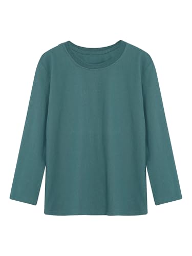 JEATHA Unisex Kids Long Sleeve Soft Undershirts Underwear Boys Girls Round Neck Cotton Basic Tees Tops3