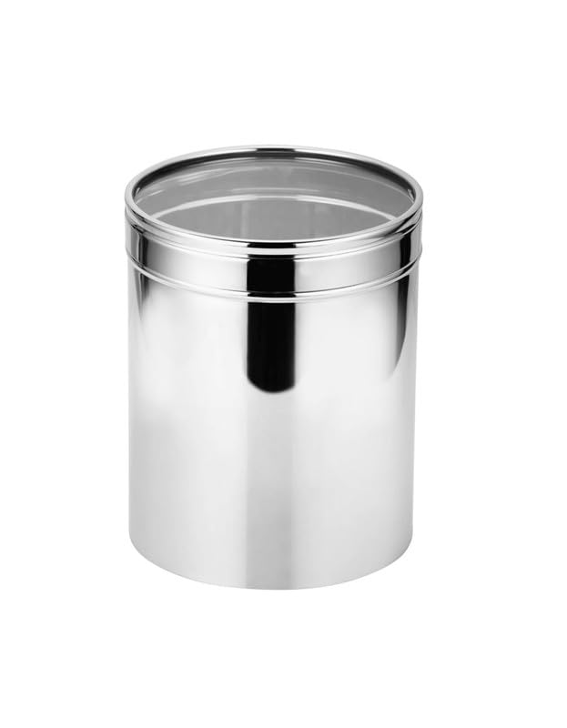 Image of Stainless Steel Multipurpose Kitchen Storage Container /Canister with See-Through Lid | Food-Grade Storage for Spices, Tea, Sugar, and Cooking Essentials