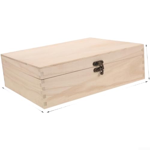 Caja organizadora de joyas con tapa abatible hecha de madera de paulownia con dos capas y múltiples compartimentos para almacenamiento de costura y manualidades