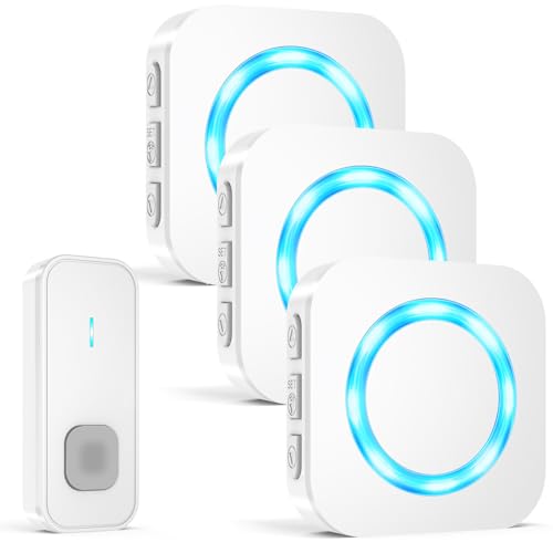 SURFOU Wireless Doorbell 1 Button 2 Receivers, 1300ft for Home/Classroom