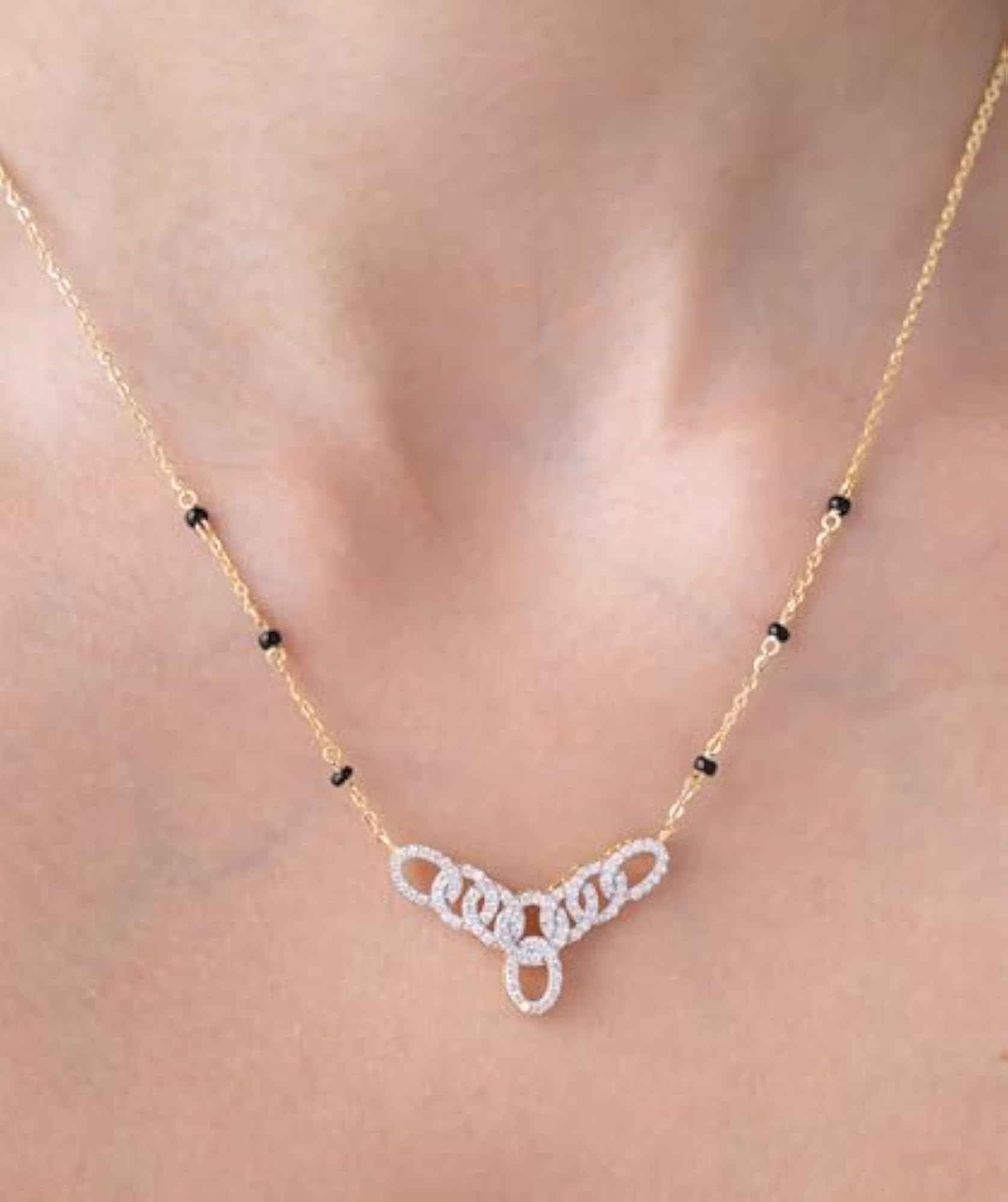 Women's 18k Gold Vermeil Interlinked Mangalsutra, Dainty