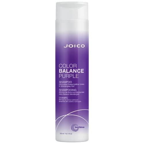 Hair Biology Biotin-Infused Purple Shampoo and Conditioner Set for Grey Hair, Anti-Brassiness, Moisturizing, Color-Safe, Silver & Glowing, Corrects Yellow Tones, 12.8 Fl Oz Each, 2 Pack