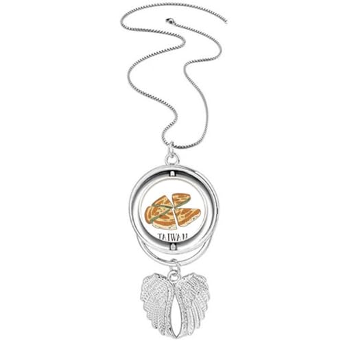 Collier rotatif ailes d'ange au motif pizza Taiwan, le bijou tendance pour affirmer votre style