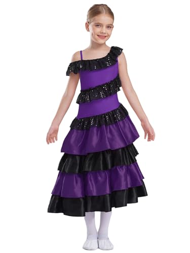 Vxuxlje Spanisches Flamenco Ballettkostüm Für Kinder Mädchen...