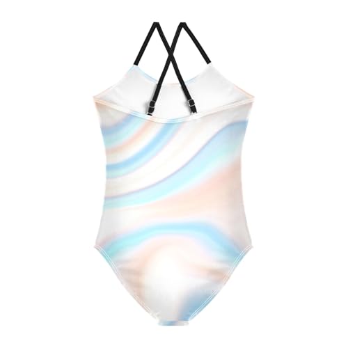 Water Blur Stripe Texture Swimsuit for Girls 1 Piecing Bathing Suits for Teens Toddler Swim Suits for2