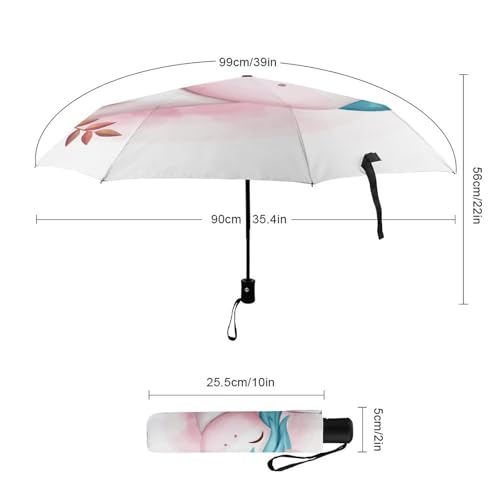 Parapluie automatique compact chat blanc de qualité supérieure - 2