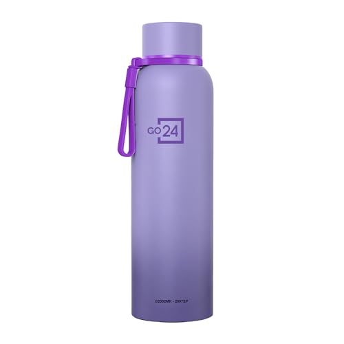 Image of Water Bottle 700ml Stainless Steel | Hot & Cold Flask | ISI Certified Steel Bottle | Three Layer Insulation | Leakproof for Home, Office | 1-Year Warranty | Naruto | Purple - Sasuke