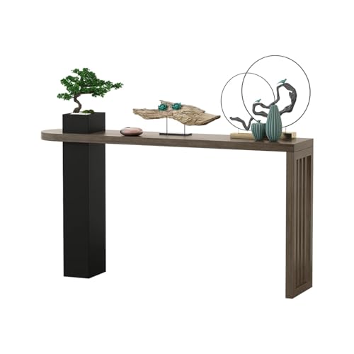Mesa de entrada decorativa para pasillo en madera de estilo rustico 2