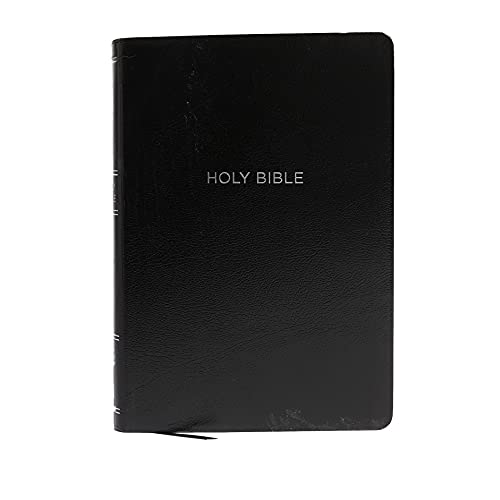 Image of NKJV Holy Bible, Giant Print Center-Column Reference Bible, Black Leather-look, Thumb Indexed, 72,000+ Cross References, Red Letter, Comfort Print: New King James Version
