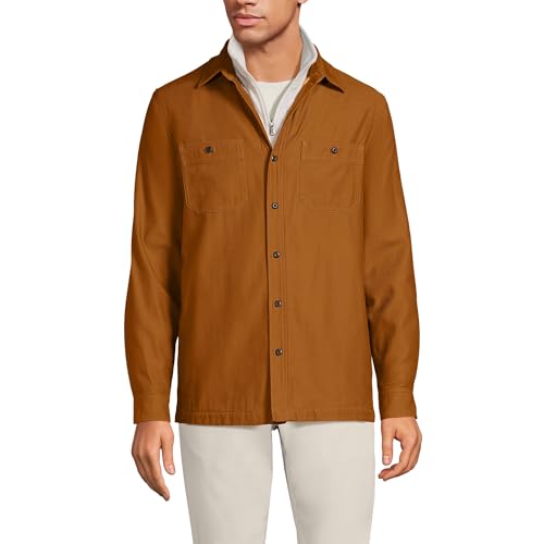 Lands' End Men's Lined Waffle Shirt Jacket