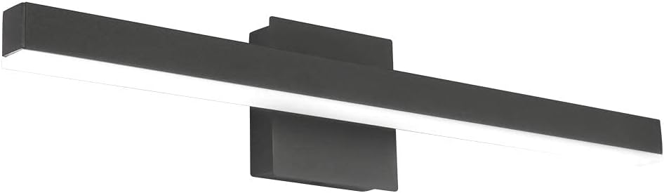 Aipsun 23.6 inch Modern Black Vanity Light LED Black Bathroom Vanity Light Fixtures Black Wall Light for Bathroom (White Light) White Light 23.6 inch