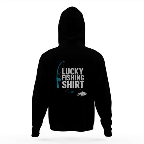 Lucky Fishing Shirt Retro Youth Hoodie with Kangaroo Pocket and Stylish Design4