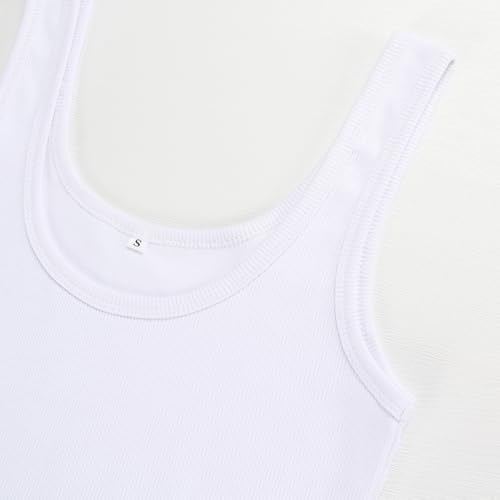 Artfish Women's Sleeveless Cotton Fitted Tank Top Form Fitting Scoop Neck Ribbed Knit Basic Cami Shirts2