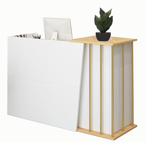 CXFSCD Comptoir de Réception, Comptoir d'accueil pour Caisse Debout avec Tiroirs, Grand Espace de Stockage, pour localisation(Size:100CM,Color:Blanc Chaud)