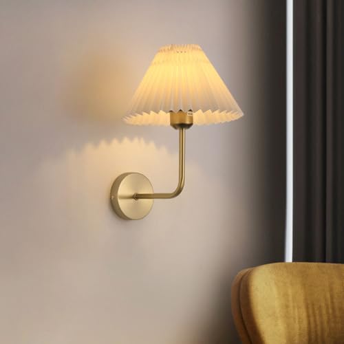 Apliques de pared para interior sala de estar con lámpara de pared plisada E27 color blanco 2
