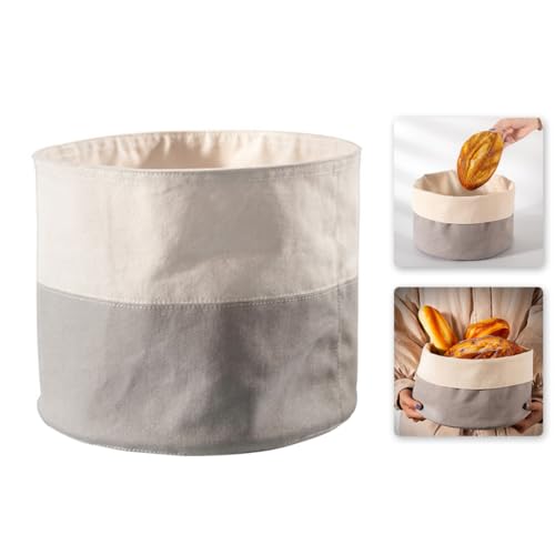 Cesta para servir pan de tela reversible Bin Bin con diseño de algodón adaptable 5
