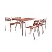 Set Tavolo da Giardino in Metallo con 6 sedie, Amelia, Terracotta, 160x90x72.5 cm immagine