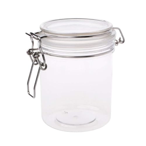 Chevnzev Tarro de almacenamiento redondo de 500 ml con tapa hermética, recipientes de almacenamiento de alimentos con cajones, color negro