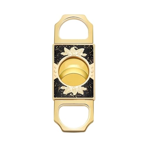 VYSLZ Cigarrskärare i metall, cirkulära bladsax med integrerad toppkrok, bärbar rostfritt stålskivare (A)