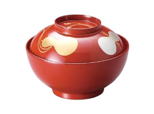 J-kitchens 味噌汁椀 日本製 瓢箪 雑煮椀 朱 (1客) 13.6cm 漆塗り 手塗り その壱