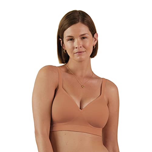 BRAVADO! DESIGNS Muse Soutien-gorge de tous les jours rembourré sans couture et sans fil | décolleté en V profond | Bonnets A à F, cannelle, Taille M Cover