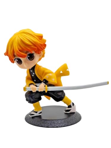 Image of Demon Slayer Kimetsu no Yaiba 6 inch in Action Figure| Lightweight Attractive Durable Toy Figures for Home Decors Office Desk and Study Table - Zenitsu AGATSUMA
