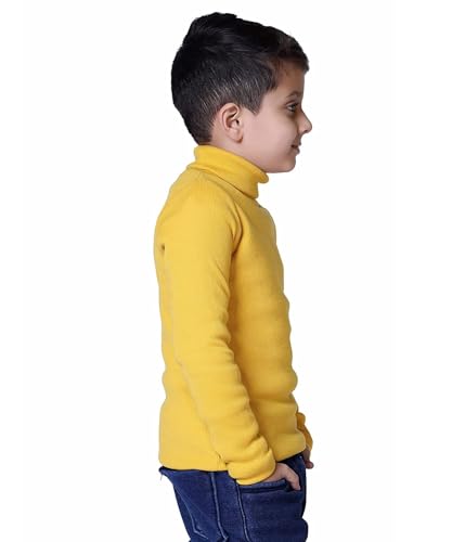 Image of Hyneck Sweater in Yellow Color Baby Casual Winter Full Sleeve Kids Every Wear High Neck for Baby Boys and Baby Girls Skivvy /Skeeve /Skivi Sweater Set